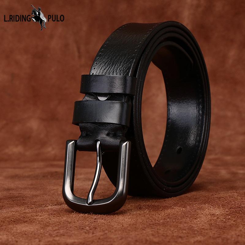 Opasek Unisex Široký retro Módní Kožený Spona Pásek První vrstva Hovězí kůže Volnočasové džíny Pásek
