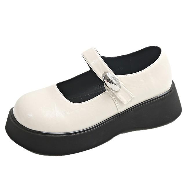 Big Head Muffin Thick Sole Mary Jane Single Shoes Women's 2025 Spring and Summer New Japanese Jk Retro Heightening Small Leather Shoes