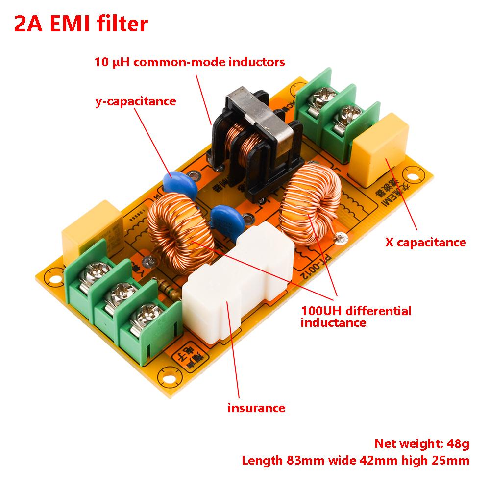 2A 4A 10A 20A Filter EMI Electromagnetic Interference Filter EMC FCC High Frequency Power Filtering AC110-250V