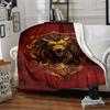 1pc Lion Crest Blanket, Lightweight Flannel Throw Blanket for Sofa, Bed, Travel, Camping, Living Room, Office, Couch, Chair, and Bed