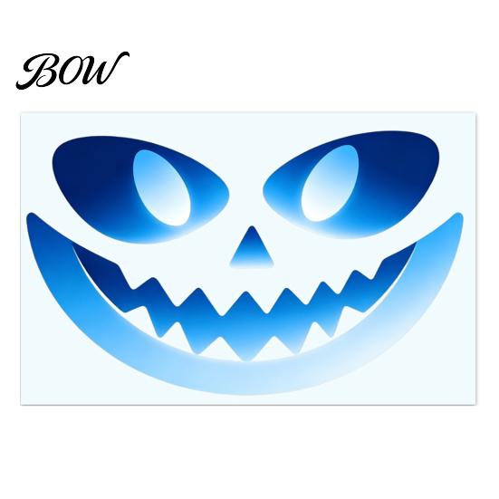 Glowing Window Wall Decorations Glow In The Dark Sticker, Self-adhesive Ghost Face Shape Decals, Outdoor Decor Halloween Waterproof PVC Stickers, for