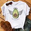Maycaur Tee Women T-shirt Summer Short Sleeve Avocado Print Clothes Fashion  Cartoon Fruit Graphic T Shirt Kawai Female Tops TEE