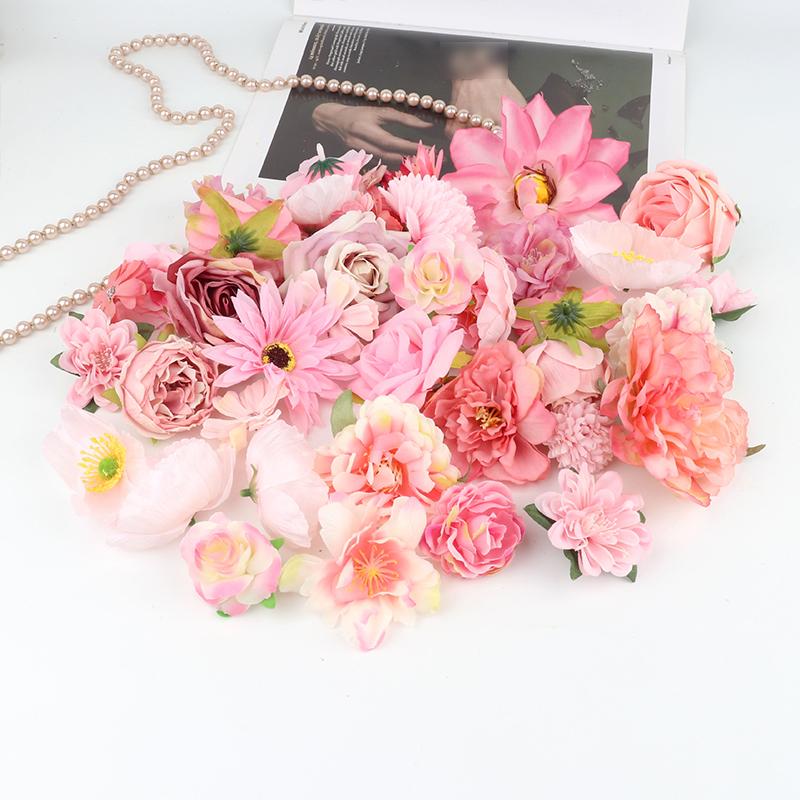 20Pcs Artificial Floating Flower Diy Colorful Random Simulation Flower Hanging Background Decor Curtain Wedding Gift Party Decor