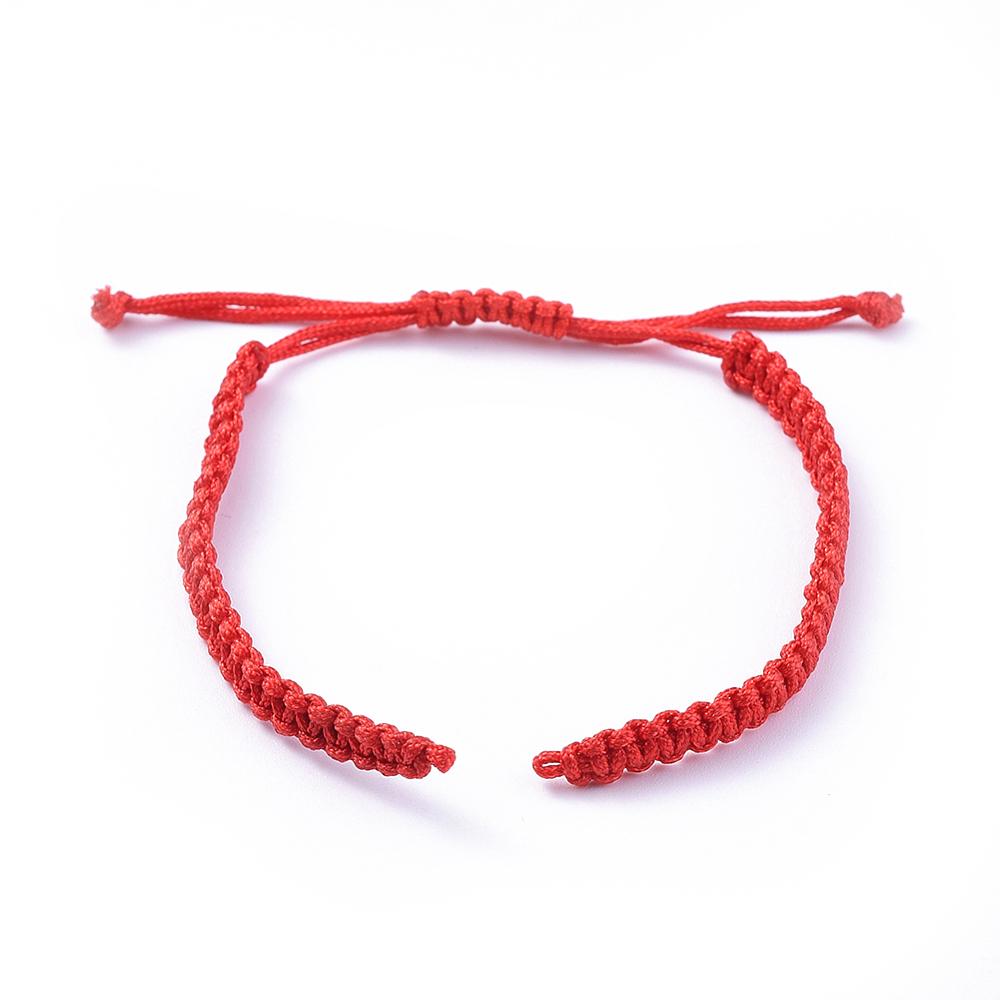 50pcs Multicolor Adjustable Braided Nylon Twisted Cord Bracelet Making Chinese Knot Bangle DIY Jewelry Findings 1¬1.55cm Long