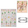 1Pcs 5D Gingerbread Man Snowflake Nail Stickers Christmas Pine Tree Cake Self-Adhesive Nail Decal Winter Diy Manicure Supplies