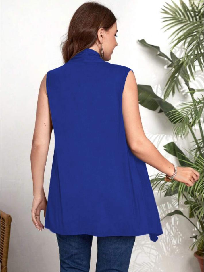 Plus Size Women's Sleeveless Shrug Cardigan - European & American Style