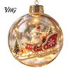 Christmas Gift Embellishments Glowing Story Ornament, Light?Up Mini Holiday Scene Hanging Ball with Warm Party Favors LED Light, Clear Plastic