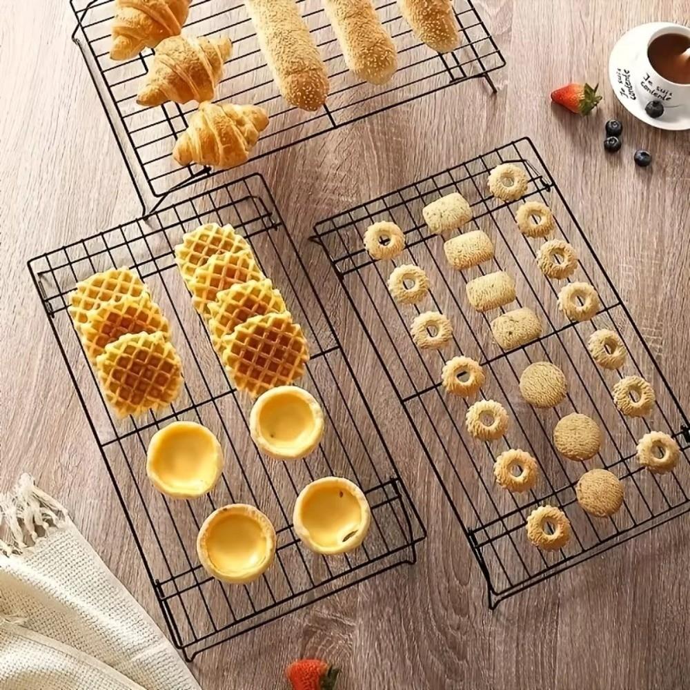 Non Stick Cake Cooling Rack 3 Layer Barbecue Shelf Dry Cooler Baking Tray  Oven