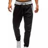 Casual Fleece Men's Pants Youth Stretch Loose-fitting Long Pants with Color Matching