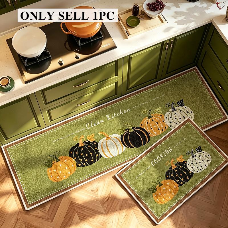 Carpet for Kitchen Long Rug Stain-resistant Wear-resistant Floor Mat Pumpkin Pattern Home Decoration Rugs Alfombras De Cocina
