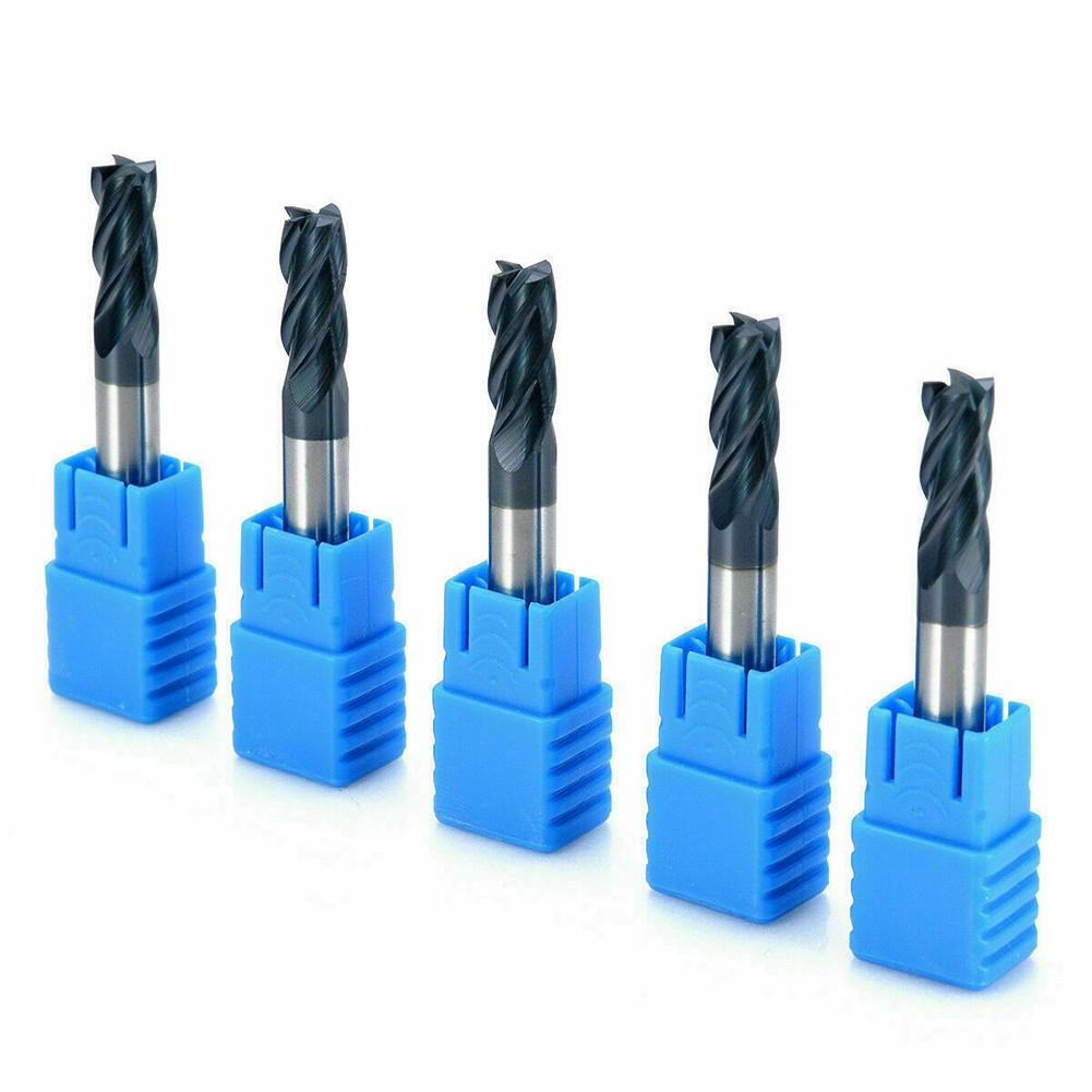 5 Stück HRC45 4mmx50mm 4 Schneiden Schaft Wolfram CNC Hartmetall Schaftfräser Werkzeug