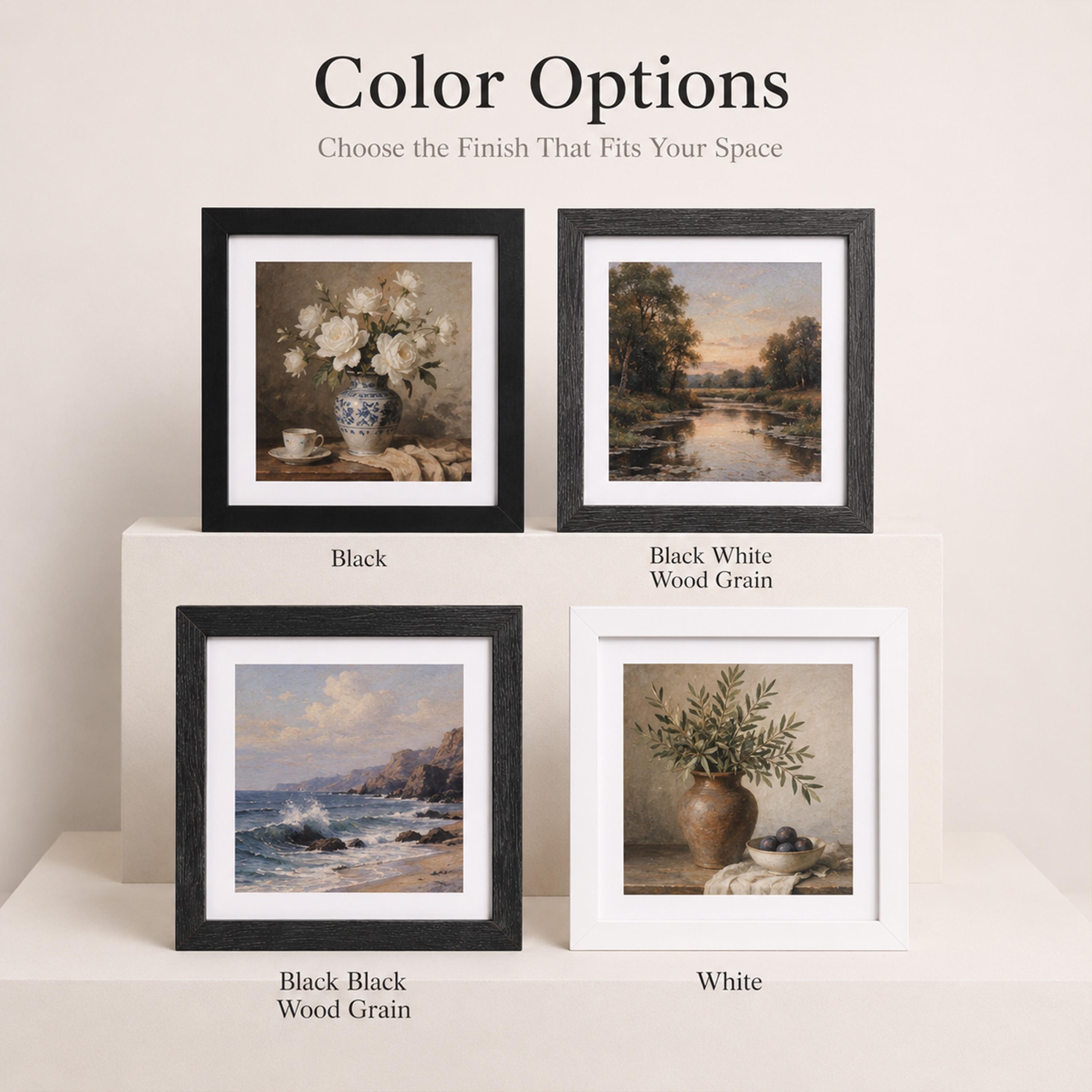 Square Wood Photo Frame Black White Wood Grain Lightweight Durable Modern Classic Vintage 6x6 to 14x14 Wall Decor (Black,6*6) чёрный