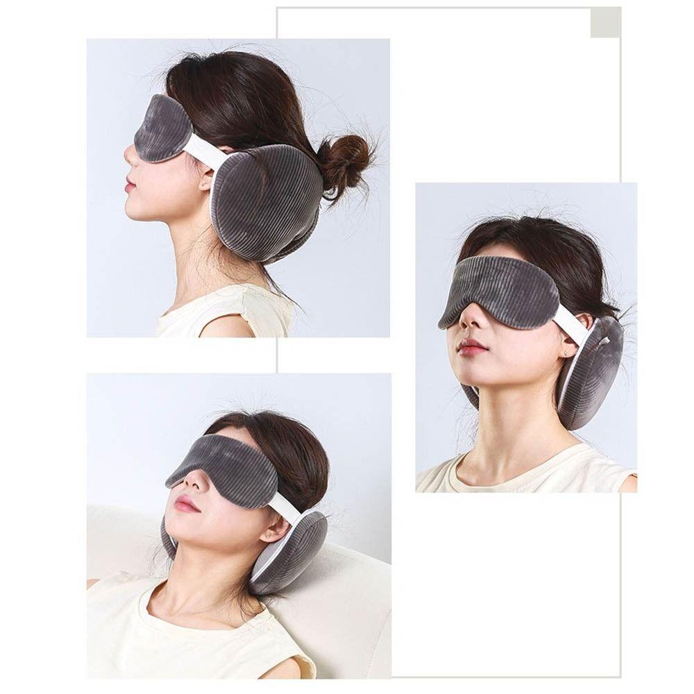 Soft 2 in 1 Eye Mask Pillow Foldable Multifunctional Travel Pillow Light-blocking With Storage Hook Neck Pillows Kids