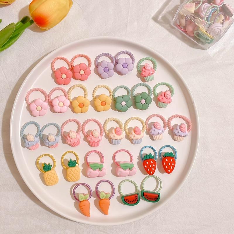 10-30PCS/Set, Cute Cartoon Animals, Hair Bands, Girls, Elastic Rubber Band, Headwear, Hair Accessories