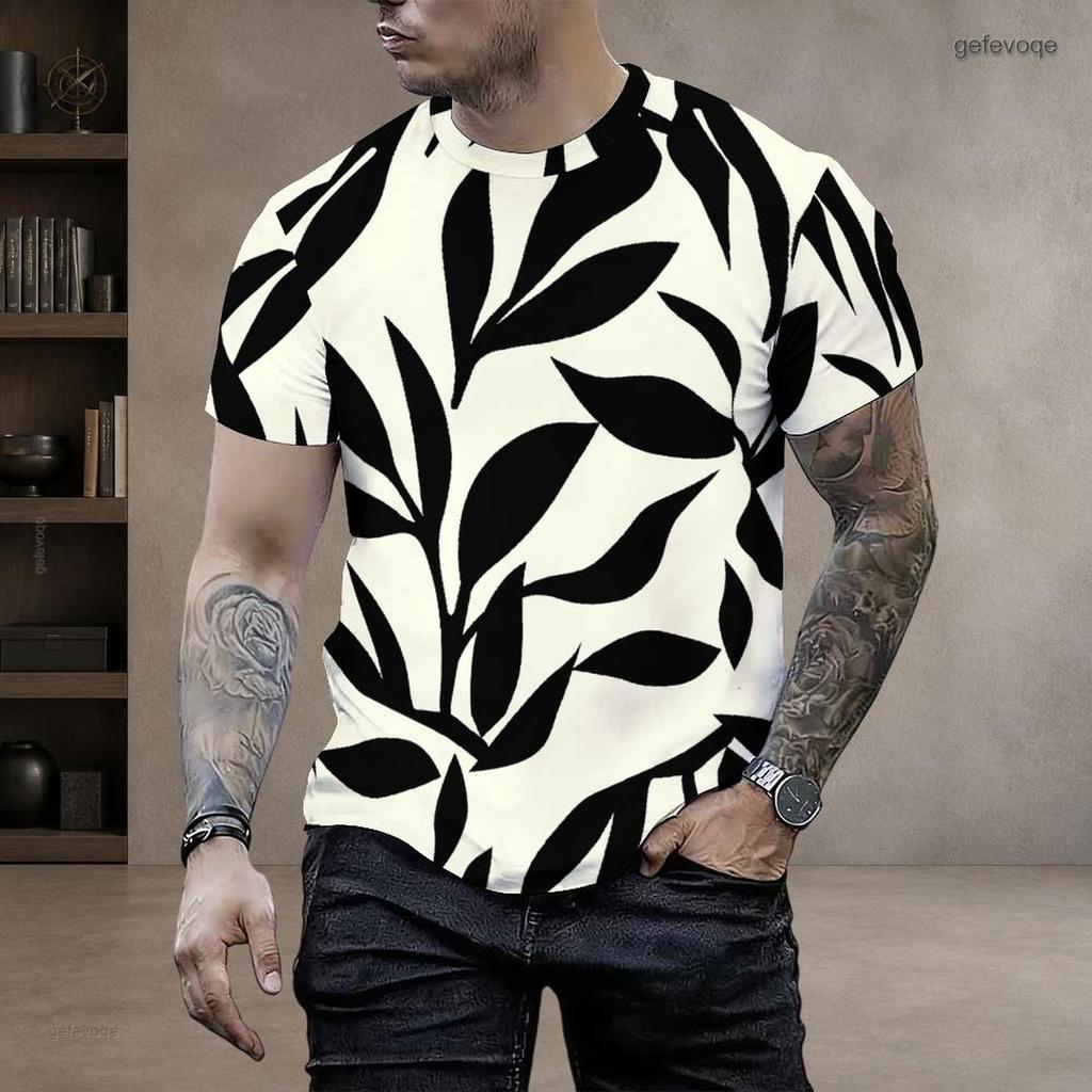 Men Plus Size Round Neck Short Sleeve T Shirt Black Base Dark Gothic Cross Skull Print Street Tops