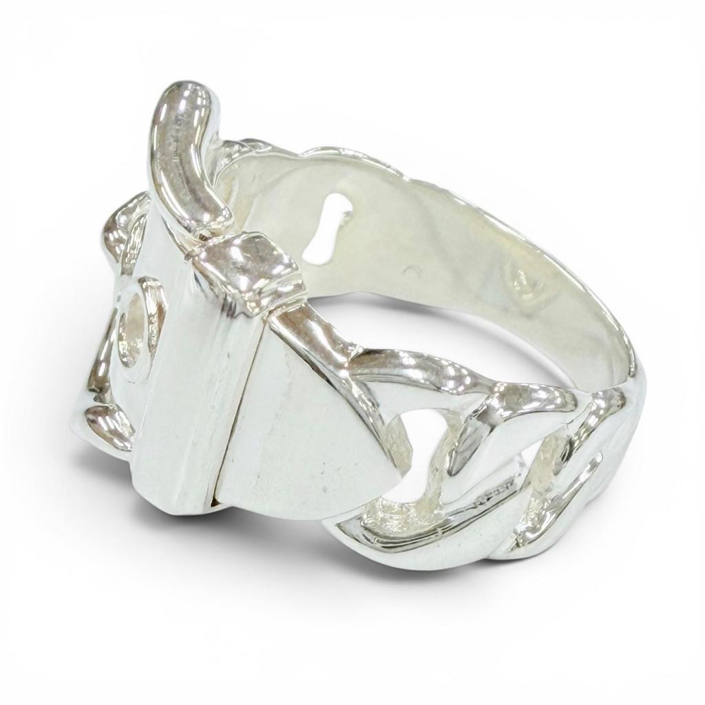 Excellent HERMES Ring ring Bookle serie ring Silver 925 Women Used