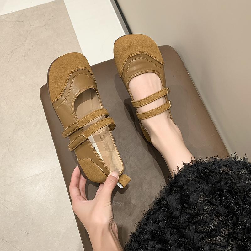 Fashion Round Toe Shallow Mary Jane Shoes Women Soft Sole Casual Shoes Female Retro Slingback Mule Flats Zapatos 2024