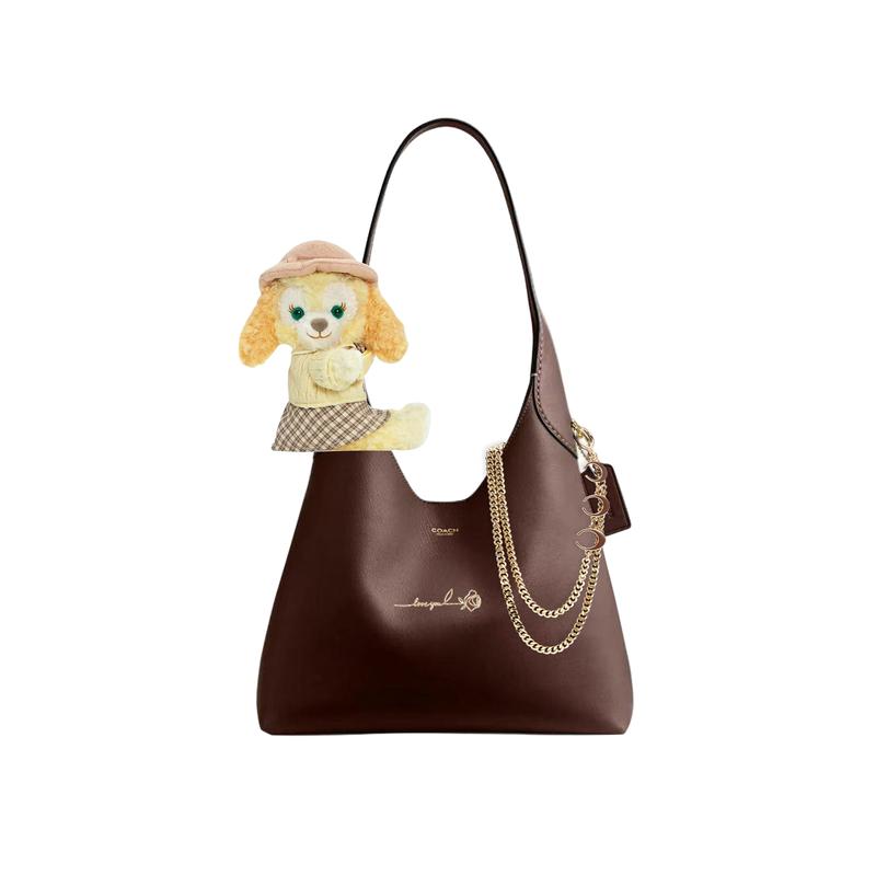 

COACH shoulder bag [Customized bag] Brooklyn old brand logo printed magnetic snap closure, grained leather, Hobo Flowers with Moon Shadow Basic Set золотий