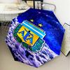 1 Stück Argentinien Fußballverein Bedruckter Regenschirm Faltbarer Regenschirm, Automatischer Regenschirm 8-Speichen für Reisen, Camping Fan Geschenke Weihnachtsgeschenke