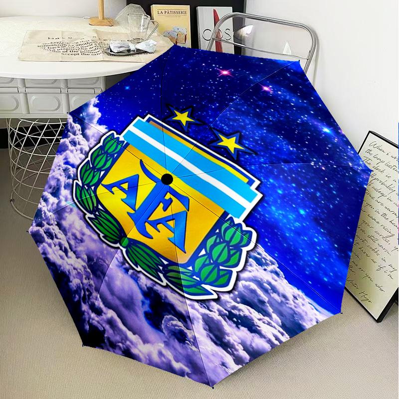 1 Stück Argentinien Fußballverein Bedruckter Regenschirm Faltbarer Regenschirm, Automatischer Regenschirm 8-Speichen für Reisen, Camping Fan Geschenke Weihnachtsgeschenke