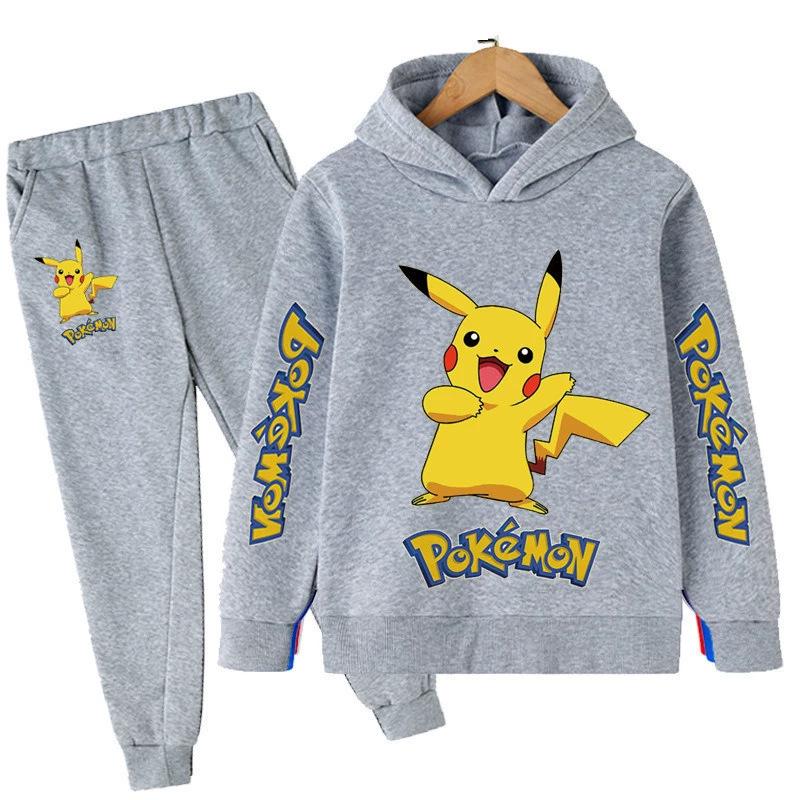 Unisex Anime Pikachu Hoodie Set for Kids - New Style