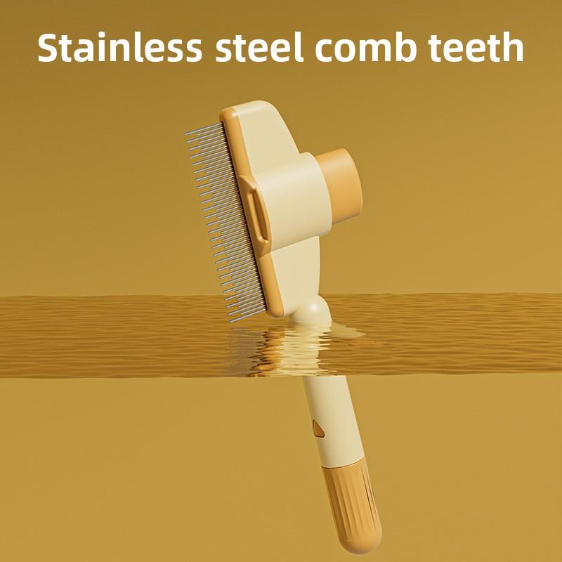 Pet Comb Cat and Dog Hair Detangling, De Shedding and Self Cleaning Comb