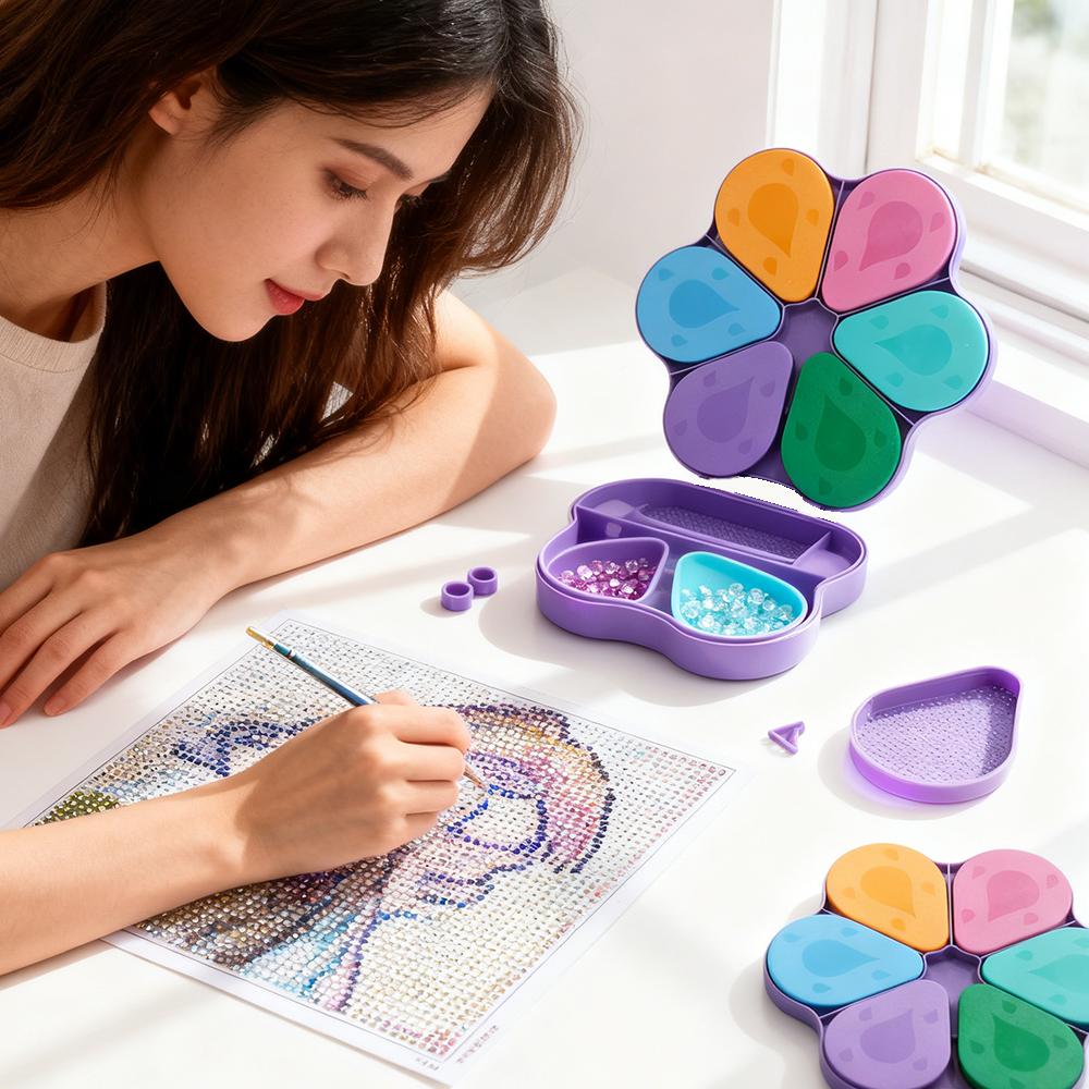 6pcs/Set Diamond Art Trays, Diamond Art Painting Storage Trays, Divided Colorful Trays Diamond Art Tray, Diamond Art Tools