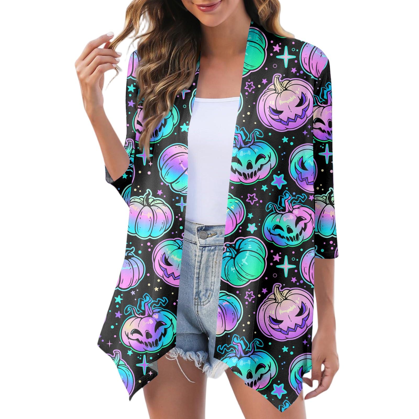 

Женский модный повседневный уютный кардиган-жакет на Хэллоуин XL