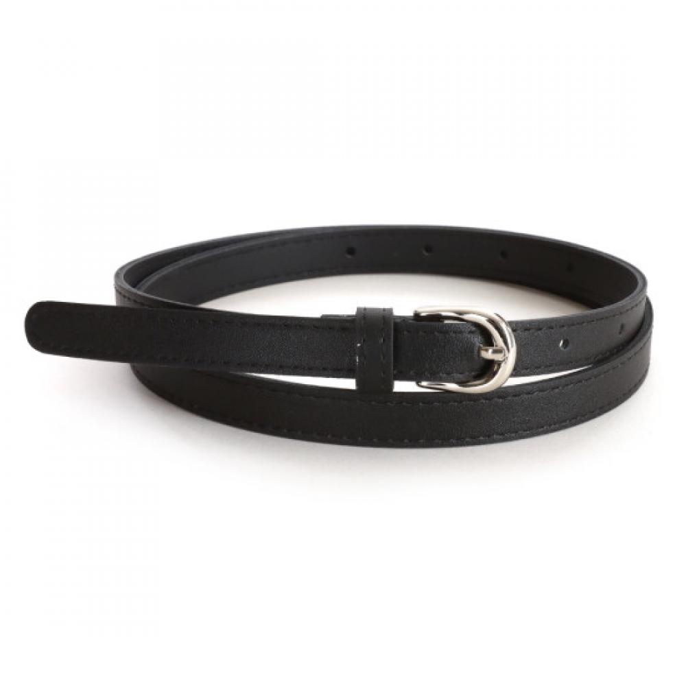 Shop Women Basic Silver Buckle Waist Belt Dress Trouser Slim Belt Black Tu Wbt