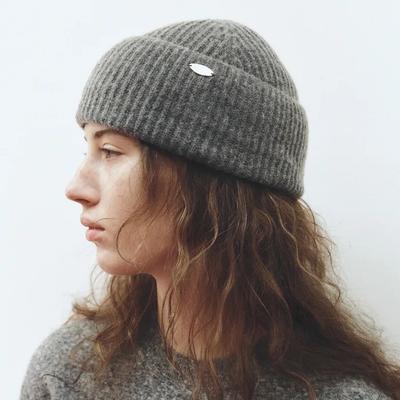 CASHMERE BLEND BEANIE_GREY