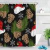 Christmas Cookies Bathroom Curtain Christmas Gift Shower Curtain Bathroom Waterproof Fabric New Year Holiday Decoration Hooks
