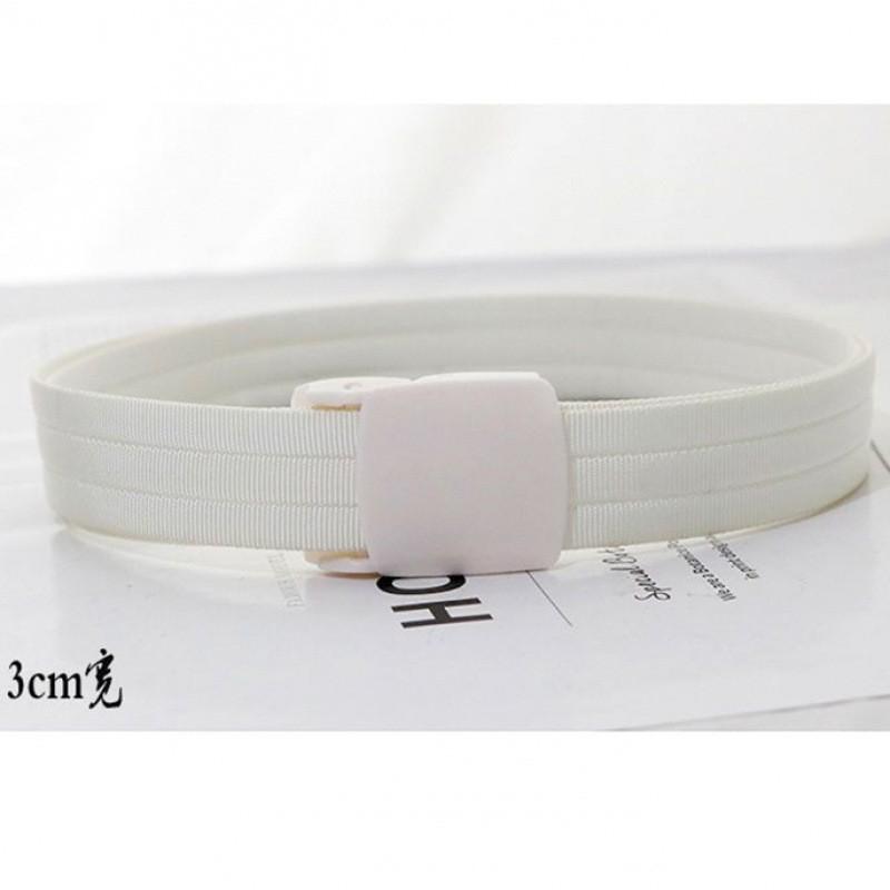 Fashionable Adjustable White Belt For Women Minimalist Smooth Design No Metal No Magnetic For Easy Security