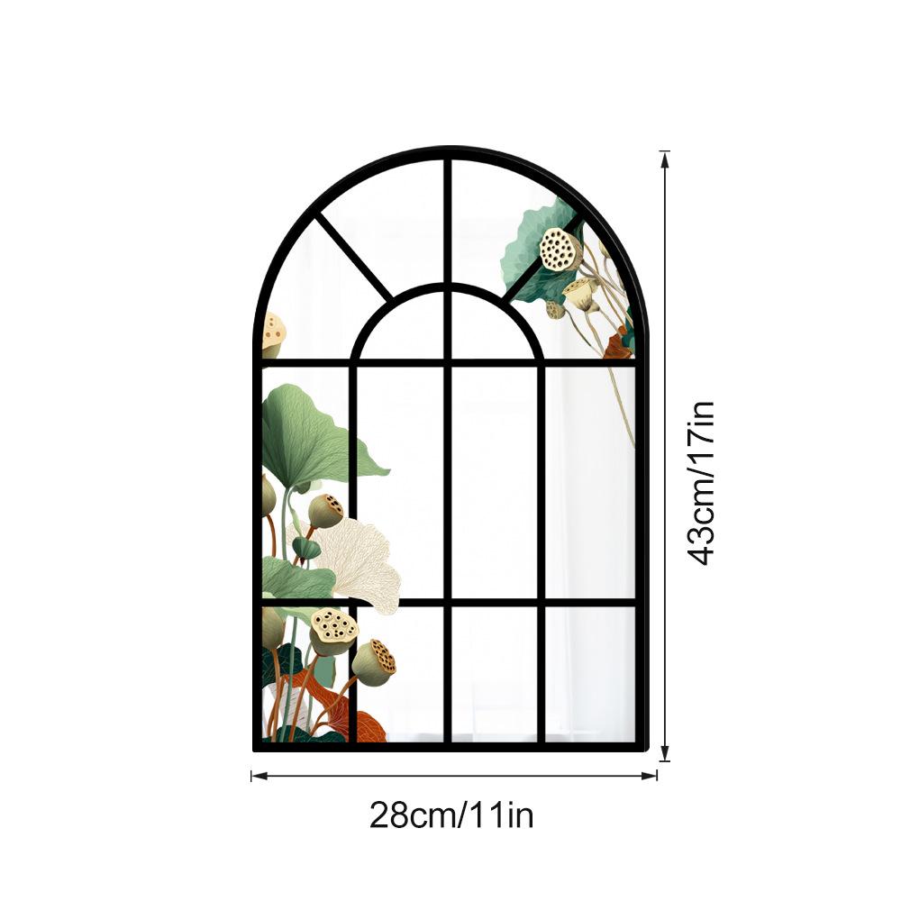 28x43cm Acrylic Arched Window Wall Mirror Wall Decorative Mirror Windowpane Arch Mirror for Bathroom Farmhouse Vanity Room Decor
