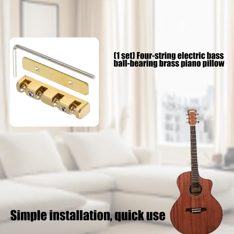Height Adjustable 4 String Bass Guitar Nut Electric Guitar Brass Roller Guitar Nut Split Regulation Replacement Parts