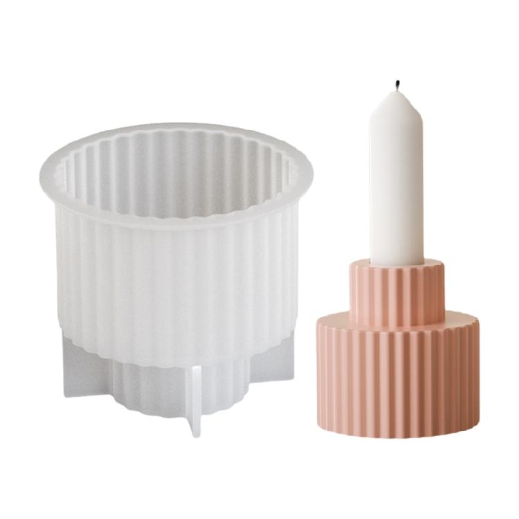 Hochwertige Silikon-Kerzenständerformen mit Streifen zum Basteln von Kerzenhaltern, ideal für Familienbastelaktivitäten
