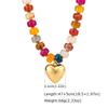 Fashion Colorful Acrylic Big Beads Heart Pendant Necklace for Women, Creative Clavicle Chain Necklace, Statement Trendy Jewelry