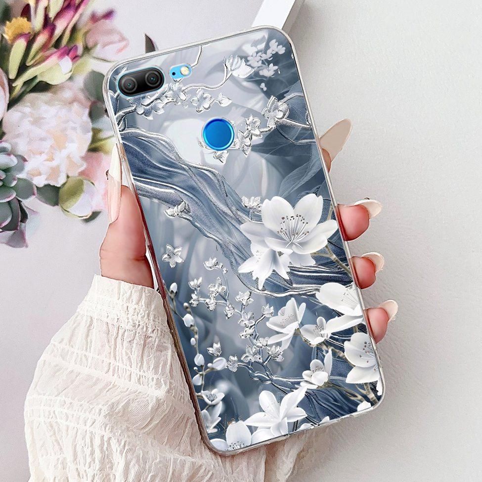 Clear For Honor 9 Lite Case Cute Cat Fashion Flowers Funny Painted Back Cover For Honor 9Lite Phone Case LLD-L21 LLD-L31 LLD-L11