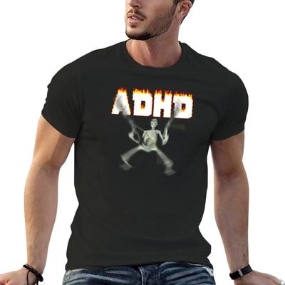 Neues ADHS Skelett Meme T-Shirt t-shirts mann süße Kleidung Grafiken t shirt Jungen weiße t shirts t-shirts für männer Grafik