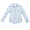 Sommermode Damen Lässige Langarm-Tops Weiches Jeans-Denim Langarmhemd Tops Bluse Jacken Femenino Camisas De Mujer