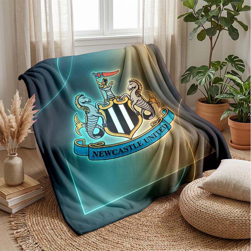 Coperta in Flanella con Stampa del Newcastle United Football, Coperta Morbida Calda Leggera per Divano Letto Campeggio