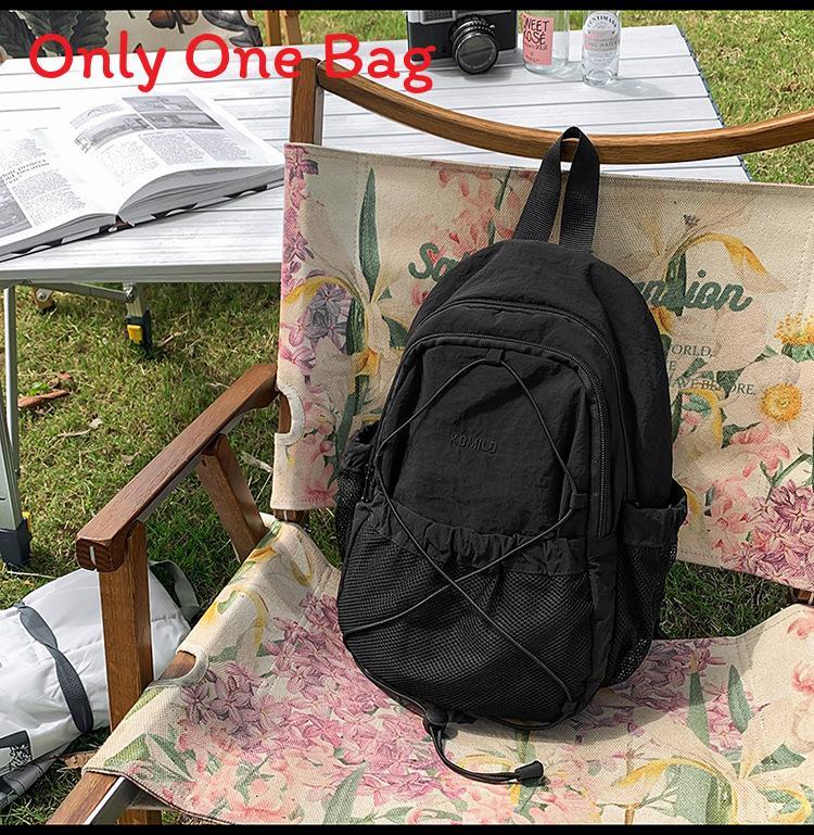 Casual Travel Nylon Drawstring Backpack With Color Block Splicing For Womens Hiking And Day Trips