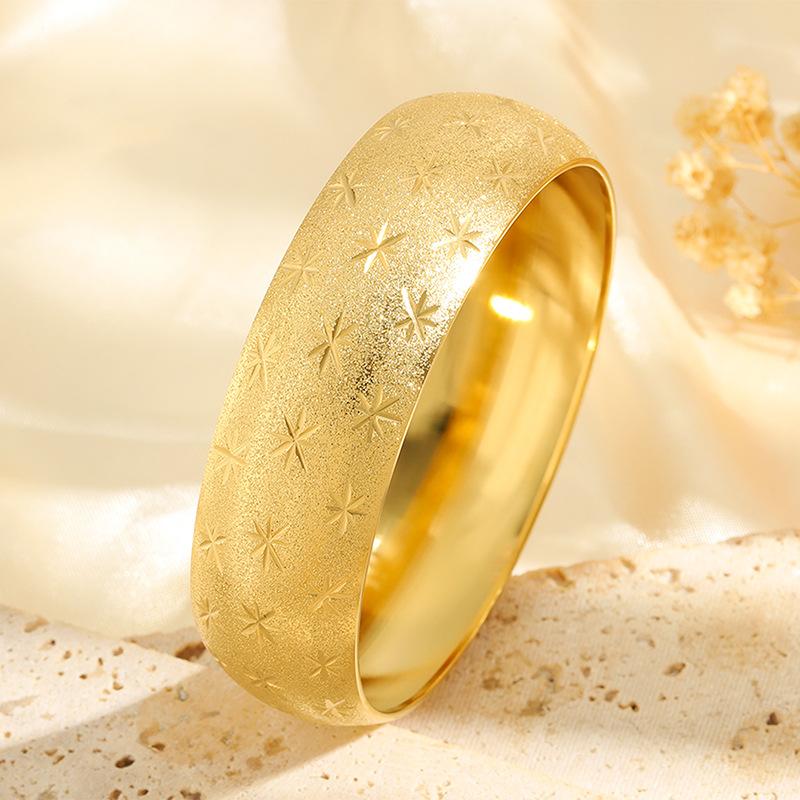 Chinese Style Closed Light Luxury Round Frosted Buddha Light Bracelet Pattern Heritage Jewelry Bracelet
