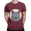 British Shorthair head Novelty Graphic 100 Cotton TShirt Shorthair Tees Tops For Unisex