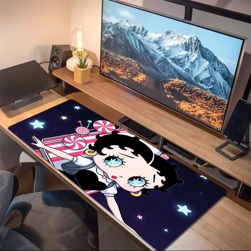 Betty Boop2 Print Cushion Non-slip Laptop Tablet Big Mousepad XXL Mat Mini PC Playmat With Lock edge