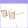 Half Frame Square Ocean Glasses With Pink Lenses For Fashionable Outdoor Wear