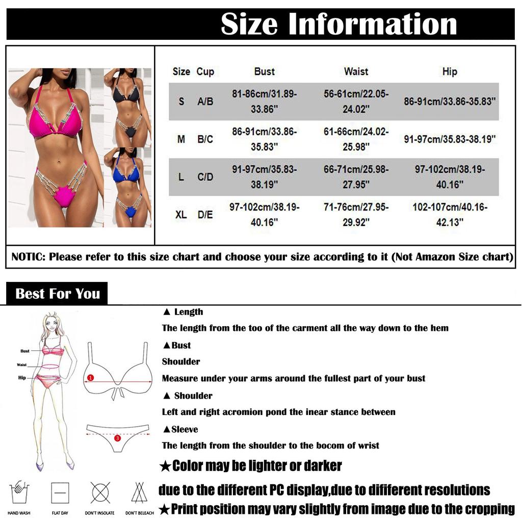 Women's Bikini Set Swimsuit Two Piece Filled Bra Swimwear Beachwear