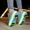 Patines de Ruedas con Freno para Niños Carga Plana Extraíble LED Cuatro Ruedas Zapatillas Deportivas Brillantes Zapatillas Brillantes para Mujer