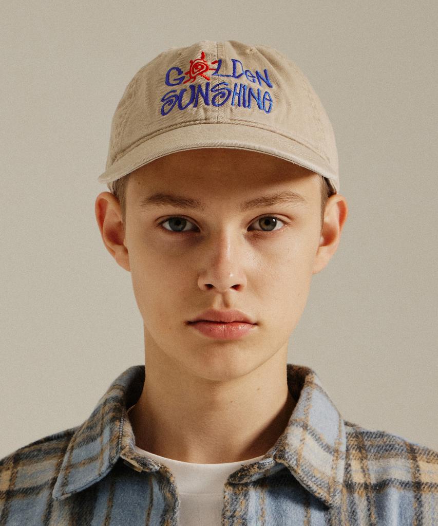 GOLDEN SUNSHINE Washed Logo Ball Cap_Beige