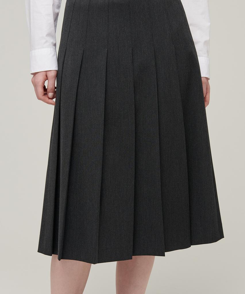 Musinsa Standard Woman Women'S Pleated Midi Skirt [Charcoal Gray]