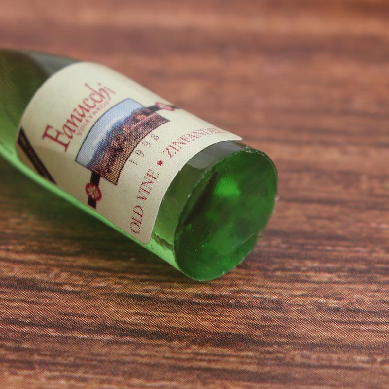 3Pcs/Set 1/12 Dollhouse Miniature Mini Simulation Wine Bottle Model Decor Toys